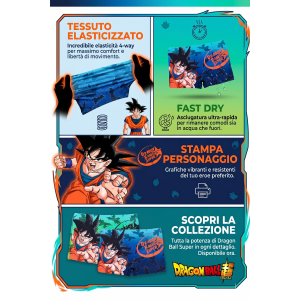 COSTUME DA BAGNO DRAGON BALL SUPER MODELLO PARIGAMBA BOXER MARE PISCINA BAMBINO - EZ18179VERDE