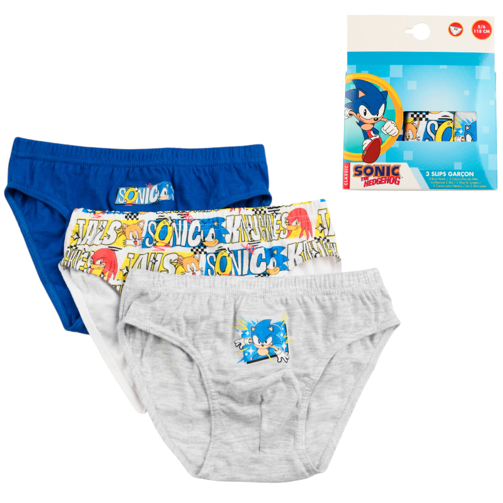 MUTANDINE SET 3 PEZZI SONIC SLIP IN COTONE IN SCATOLA 3/8 ANNI- EZ30032