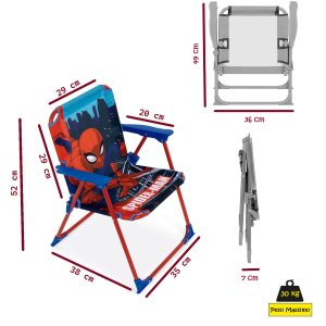 SEDIA PIEGHEVOLE SPIDERMAN PER MARE E GIARDINO 100% POLIESTERE- 86735