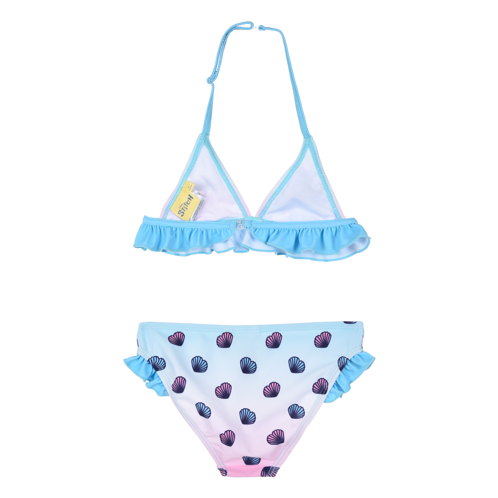 COSTUME DA BAGNO STITCH DISNEY BIKINI MARE 2 PEZZI TOP E SLIP BAMBINA - EZ18072AZZURRO