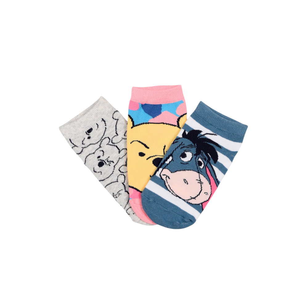 CALZINI WINNIE THE POOH DISNEY IN MISTO COTONE 3 PAIA ASSORTITI ADULTO 36/41 - EZ39002/2
