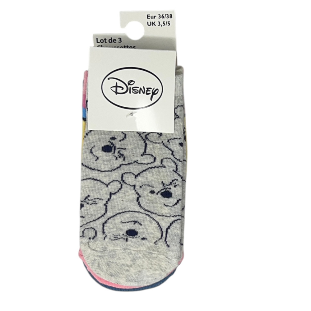 CALZINI WINNIE THE POOH DISNEY IN MISTO COTONE 3 PAIA ASSORTITI ADULTO 36/41 - EZ39002/2