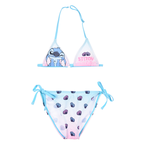 COSTUME DA BAGNO DISNEY STITCH 2 PEZZI BIKINI MARE TOP E SLIP BAMBINA - EZ18232AZZURRO