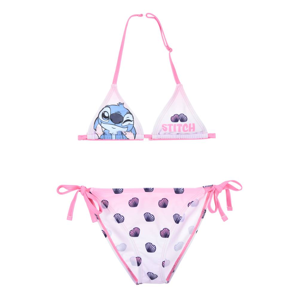 COSTUME DA BAGNO DISNEY STITCH 2 PEZZI BIKINI MARE TOP E SLIP BAMBINA - EZ18232ROSA