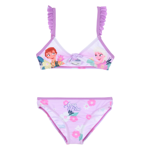 COSTUME DA BAGNO FROZEN DISNEY 2 PEZZI BIKINI MARE TOP E SLIP BAMBINA -EZ18055VIOLA