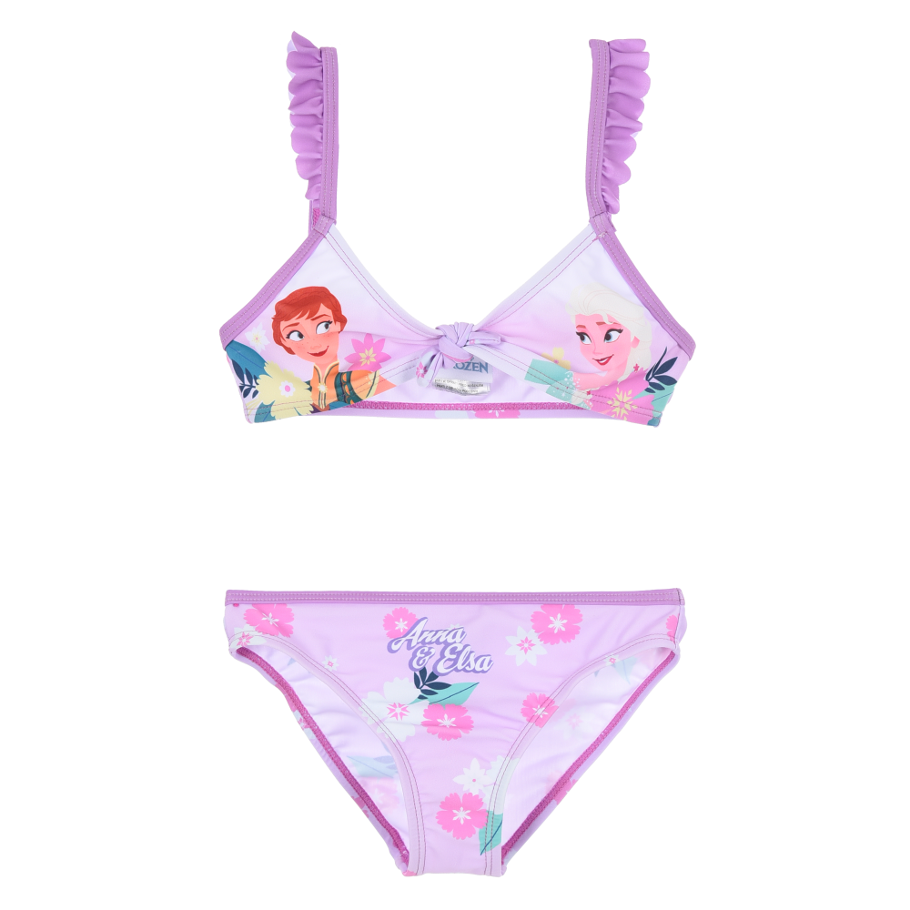 COSTUME DA BAGNO FROZEN DISNEY 2 PEZZI BIKINI MARE TOP E SLIP BAMBINA -EZ18055VIOLA