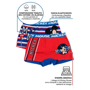 BOXER SET 2 PEZZI TOPOLINO DISNEY MUTANDE IN COTONE 3/6 ANNI - EZ30026/1