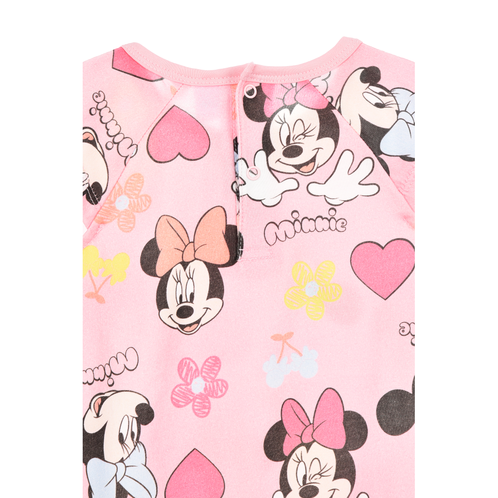 PAGLIACCETTO MINNIE DISNEY BODY SMANICATO 100% COTONE NEONATA - EZ00005ROSA