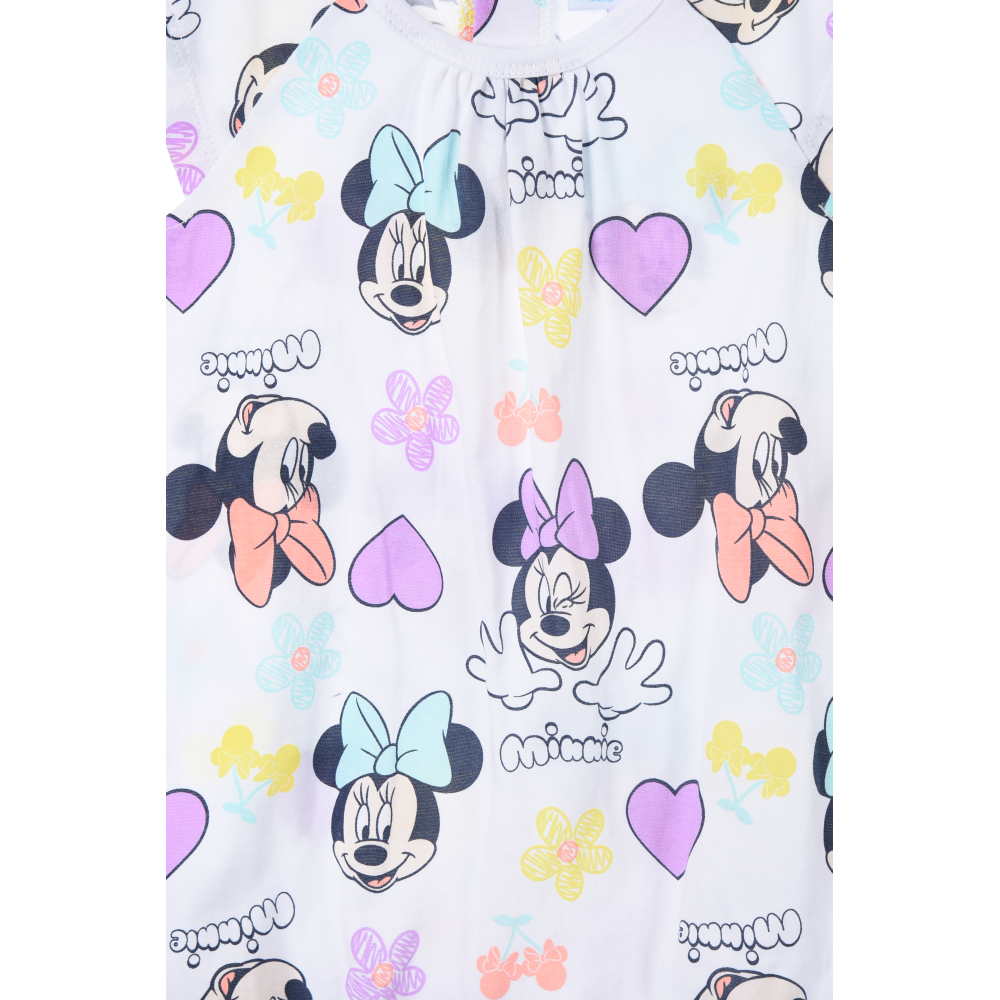 PAGLIACCETTO MINNIE DISNEY BODY SMANICATO 100% COTONE NEONATA - EZ00005BIANCO