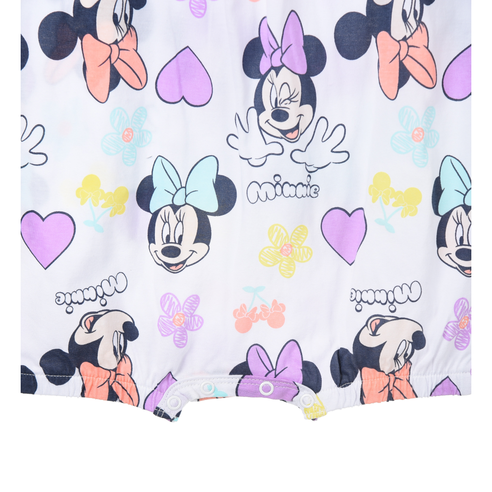 PAGLIACCETTO MINNIE DISNEY BODY SMANICATO 100% COTONE NEONATA - EZ00005BIANCO