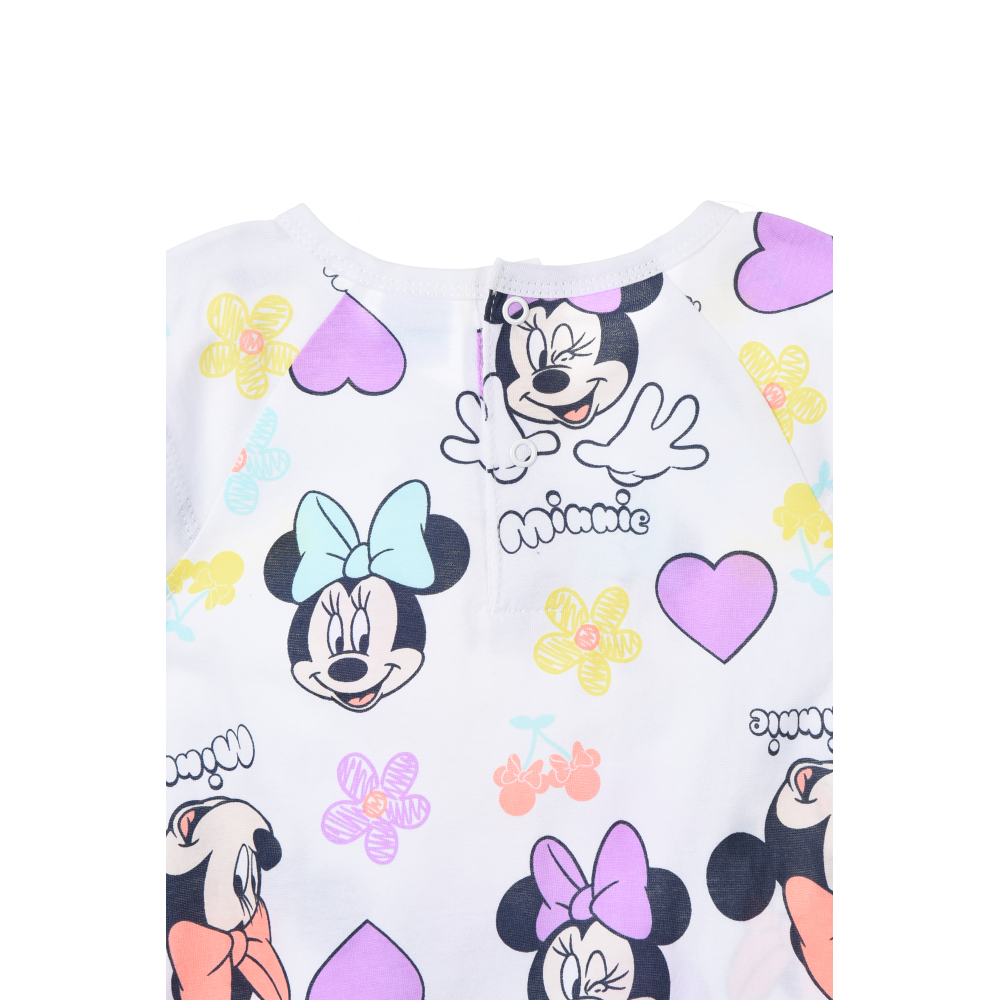 PAGLIACCETTO MINNIE DISNEY BODY SMANICATO 100% COTONE NEONATA - EZ00005BIANCO
