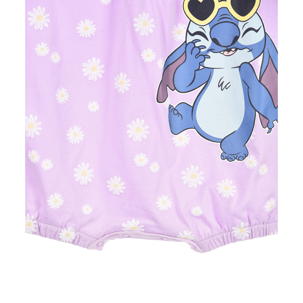 PAGLIACCETTO STITCH DISNEY BODY SMANICATO 100% COTONE NEONATA - EZ00001LILLA