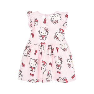 ABITO HELLO KITTY SANRIO SMANICATO NEONATA VESTITINO SCAMICIATA IN COTONE - EZ00016ROSA