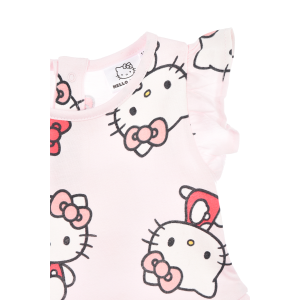 ABITO HELLO KITTY SANRIO SMANICATO NEONATA VESTITINO SCAMICIATA IN COTONE - EZ00016ROSA