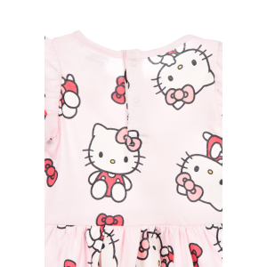 ABITO HELLO KITTY SANRIO SMANICATO NEONATA VESTITINO SCAMICIATA IN COTONE - EZ00016ROSA