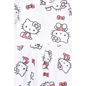 ABITO HELLO KITTY SANRIO SMANICATO NEONATA VESTITINO SCAMICIATA IN COTONE - EZ00016BIANCO