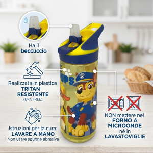 BORRACCIA TRITAN PAW PATROL BOTTIGLIA 620 ML CON APERTURA POP-UP - 86704