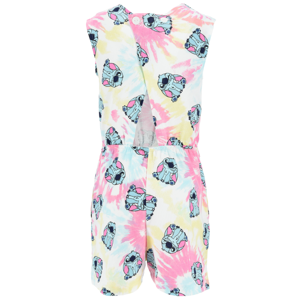 TUTINA CORTA STITCH DISNEY BAMBINA FANTASIA TIE-DYE CON CINTURA IN COTONE - EZ10068
