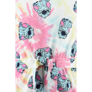 TUTINA CORTA STITCH DISNEY BAMBINA FANTASIA TIE-DYE CON CINTURA IN COTONE - EZ10068
