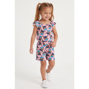 TUTINA CORTA STITCH DISNEY BAMBINA COMPLETO CON VITA ELASTICA IN COTONE - EZ10069ROSA