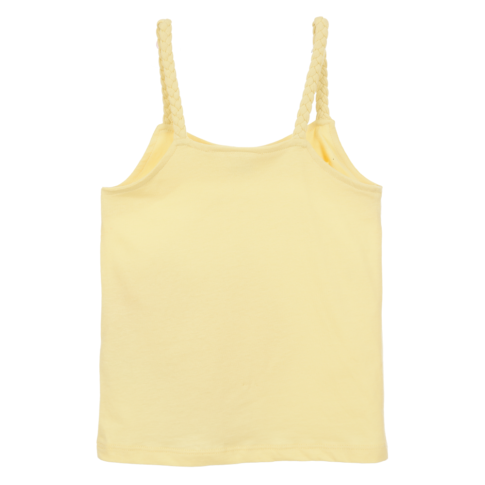 CANOTTA HELLO KITTY SANRIO BAMBINA CON SPALLINE INCROCIATE 100% COTONE - EZ10033GIALLO