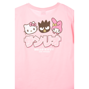 T-SHIRT HELLO KITTY & FRIENDS SANRIO MANICHE CORTE MAGLIETTA 100% COTONE BAMBINA RAGAZZA - EZ16023ROSA