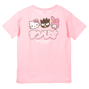 T-SHIRT HELLO KITTY & FRIENDS SANRIO MANICHE CORTE MAGLIETTA 100% COTONE BAMBINA RAGAZZA - EZ16023ROSA