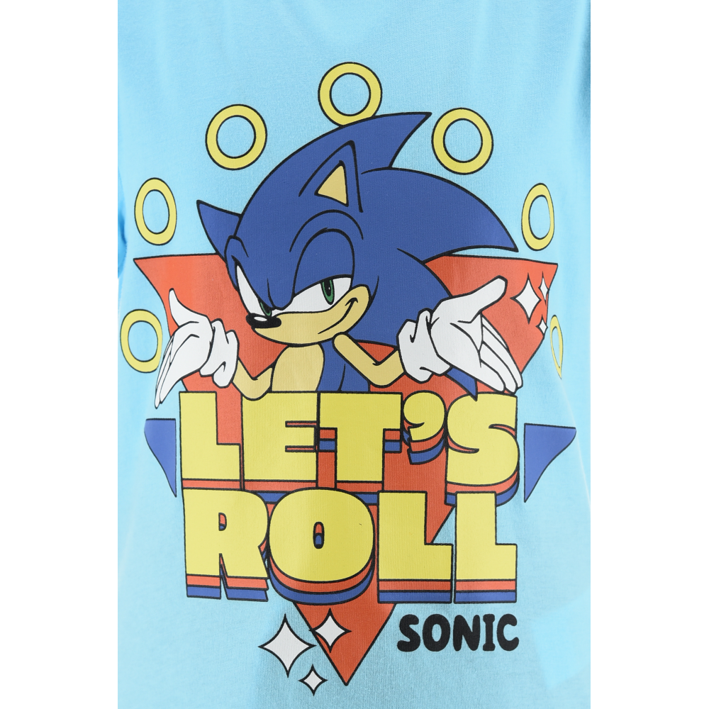 COMPLETO SONIC THE HEDGEHOG 2 PEZZI T-SHIRT E BERMUDA IN COTONE BAMBINO - EZ10226AZZURRO