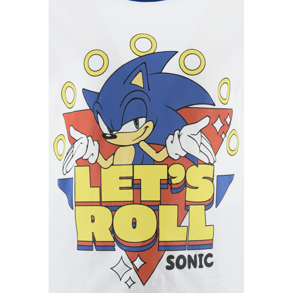 COMPLETO SONIC THE HEDGEHOG 2 PEZZI T-SHIRT E BERMUDA IN COTONE BAMBINO - EZ10226BIANCO
