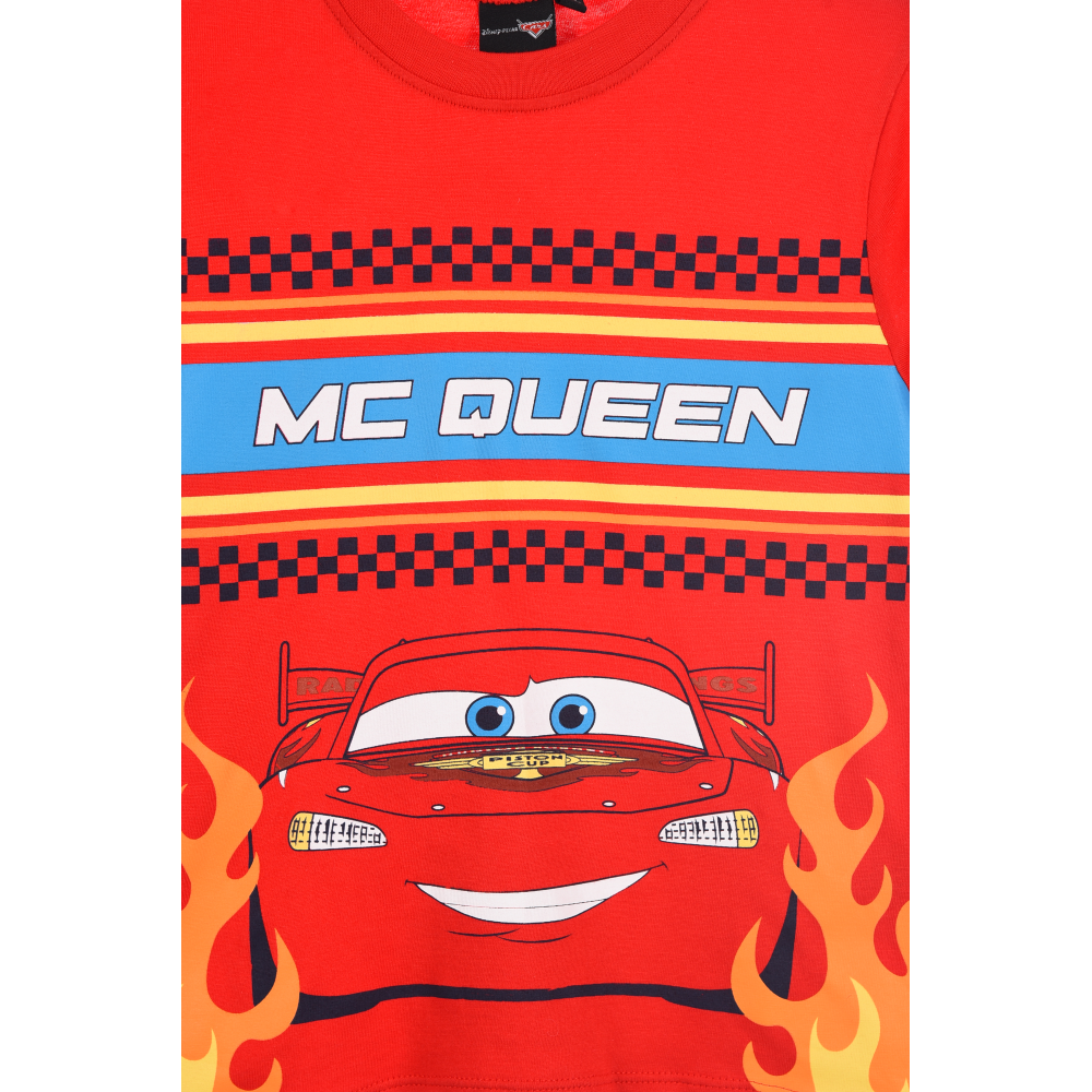 T-SHIRT CARS DISNEY MANICHE CORTE MAGLIETTA 100% COTONE BAMBINO - EZ10098ROSSO