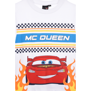 T-SHIRT CARS DISNEY MANICHE CORTE MAGLIETTA 100% COTONE BAMBINO - EZ10098BIANCO