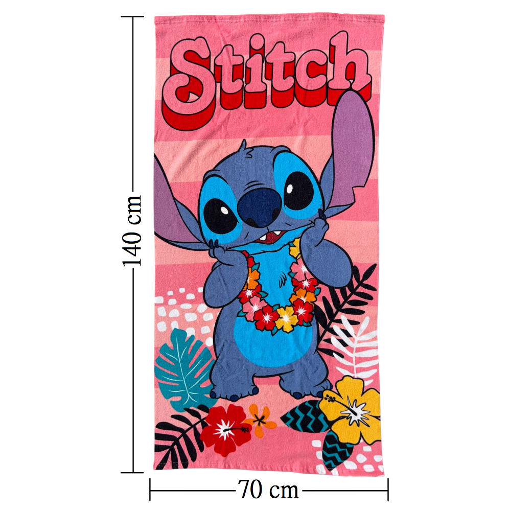 TELO MARE STITCH DISNEY ASCIUGAMANO PER BAMBINI IN MICROFIBRA CM 140X70 - STI1719