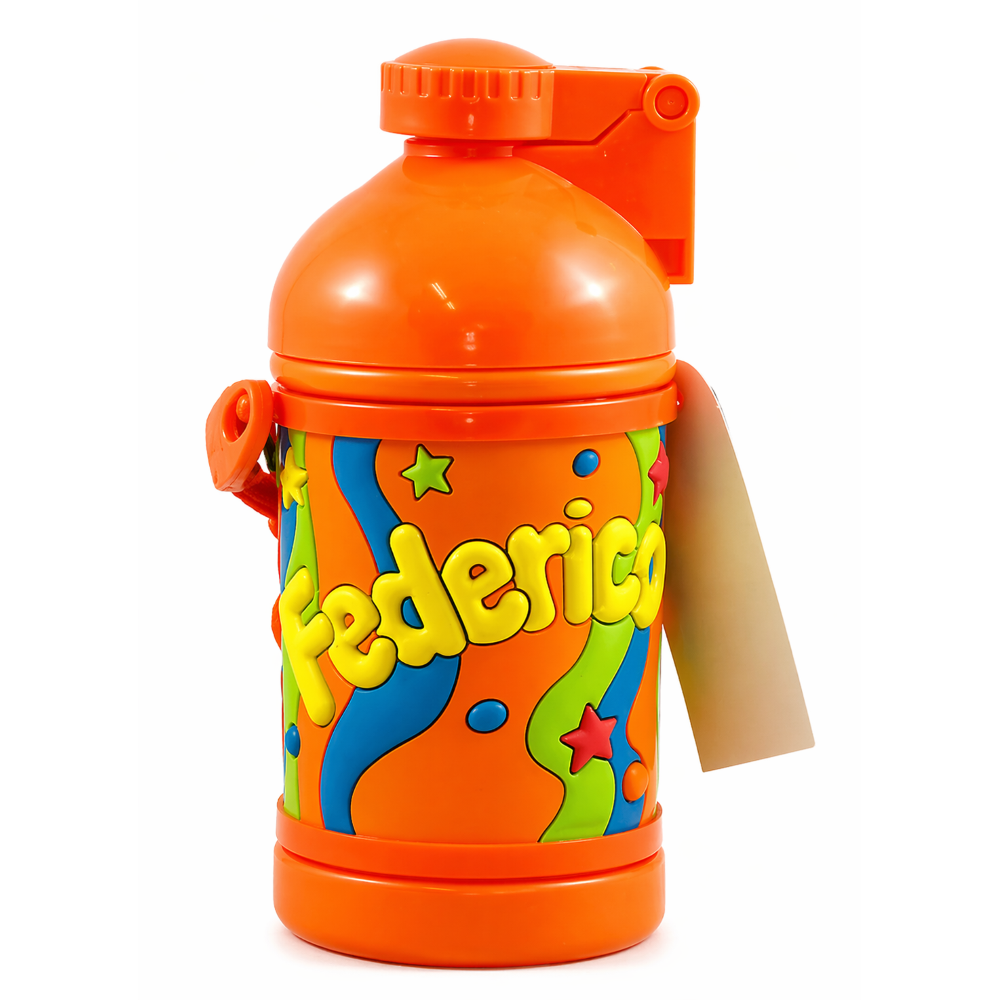 Borraccia sport in plastica con nome H 16 cm 380 ml Federico