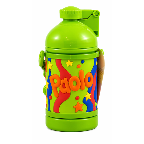 Borraccia sport in plastica con nome H 16 cm 380 ml Paolo