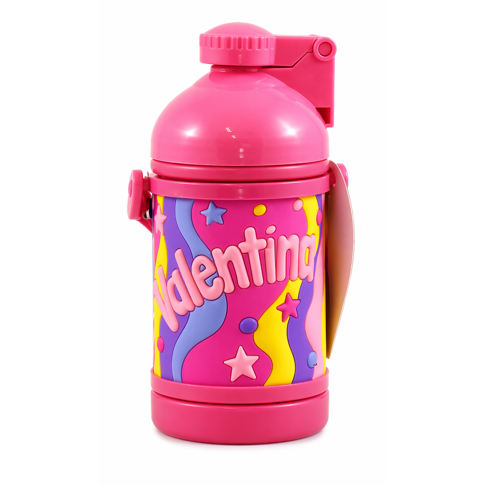 Borraccia sport in plastica con nome H 16 cm 380 ml Valentina