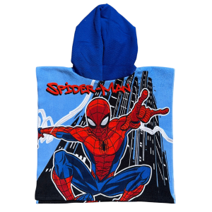 PONCHO MARE SPIDERMAN MARVEL 100 X 50 CM ACCAPPATOIO PER BAMBINI 100% PL - SPM2059