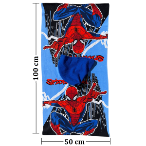 PONCHO MARE SPIDERMAN MARVEL 100 X 50 CM ACCAPPATOIO PER BAMBINI 100% PL - SPM2059