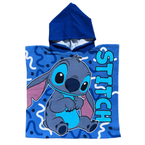PONCHO MARE STITCH DISNEY 100 X 50 CM ACCAPPATOIO PER BAMBINI 100% PL - STI2075
