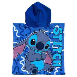 PONCHO MARE STITCH DISNEY 100 X 50 CM ACCAPPATOIO PER BAMBINI 100% PL - STI2075