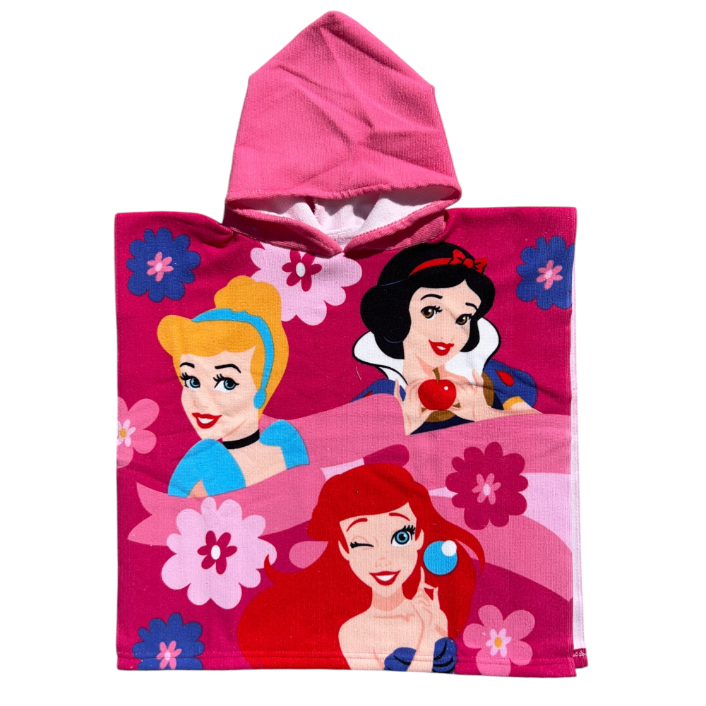 PONCHO MARE PRINCIPESSE DISNEY 100 X 50 CM ACCAPPATOIO PER BAMBINI 100% PL - PRI2096