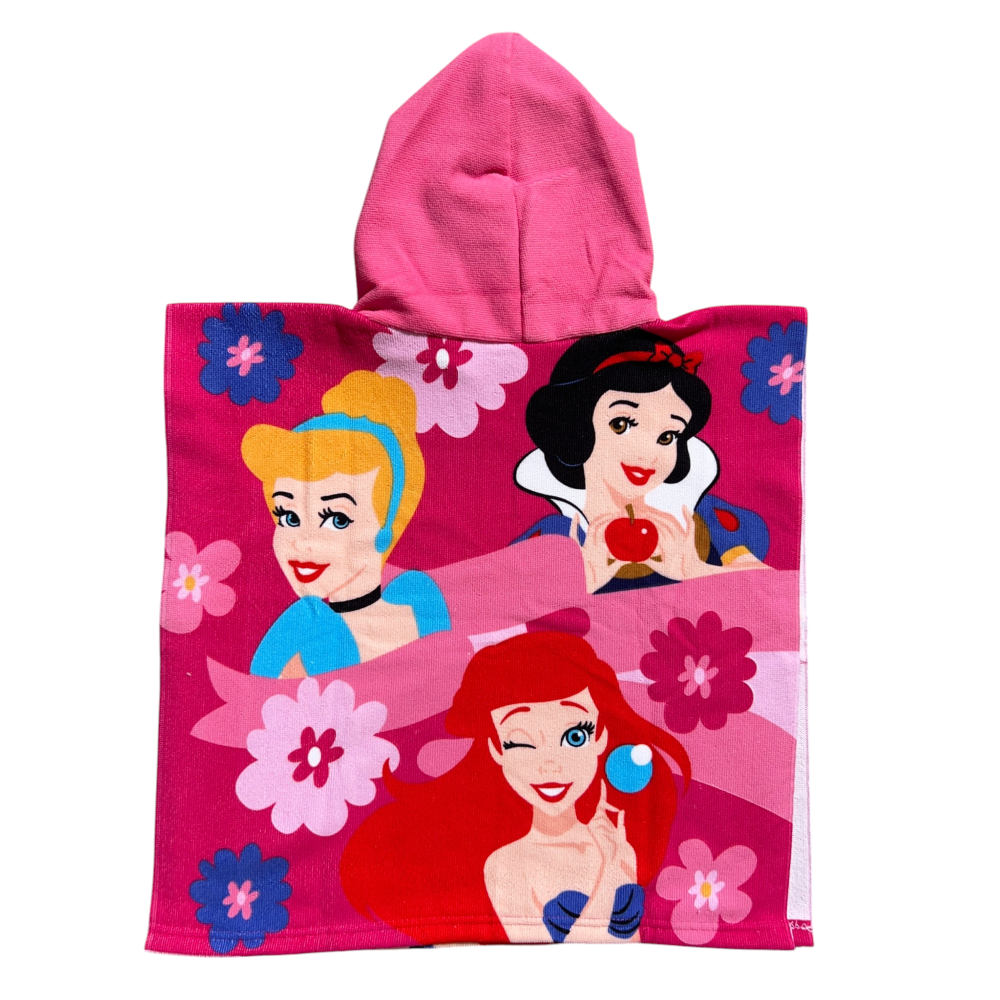 PONCHO MARE PRINCIPESSE DISNEY 100 X 50 CM ACCAPPATOIO PER BAMBINI 100% PL - PRI2096