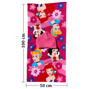 PONCHO MARE PRINCIPESSE DISNEY 100 X 50 CM ACCAPPATOIO PER BAMBINI 100% PL - PRI2096