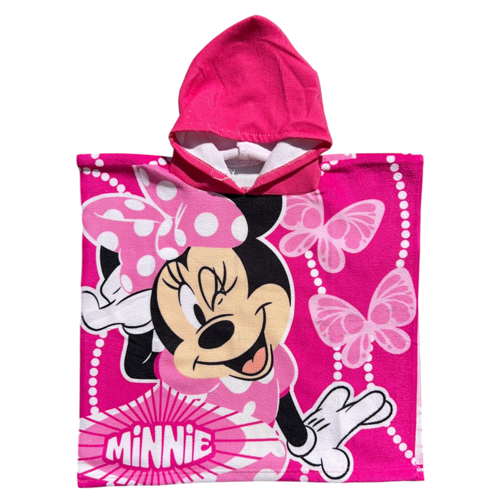 PONCHO MARE MINNIE DISNEY 100 X 50 CM ACCAPPATOIO PER BAMBINI 100% PL - MIN2063