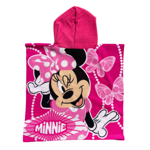 PONCHO MARE MINNIE DISNEY 100 X 50 CM ACCAPPATOIO PER BAMBINI 100% PL - MIN2063