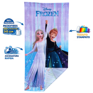 TELO MARE FROZEN DISNEY ASCIUGAMANO PER BAMBINE IN MICROFIBRA CM 140X70 - JE14183AD