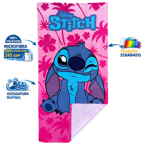 TELO MARE STITCH DISNEY ASCIUGAMANO PER BAMBINE IN MICROFIBRA CM 140X70 - JE14189AD
