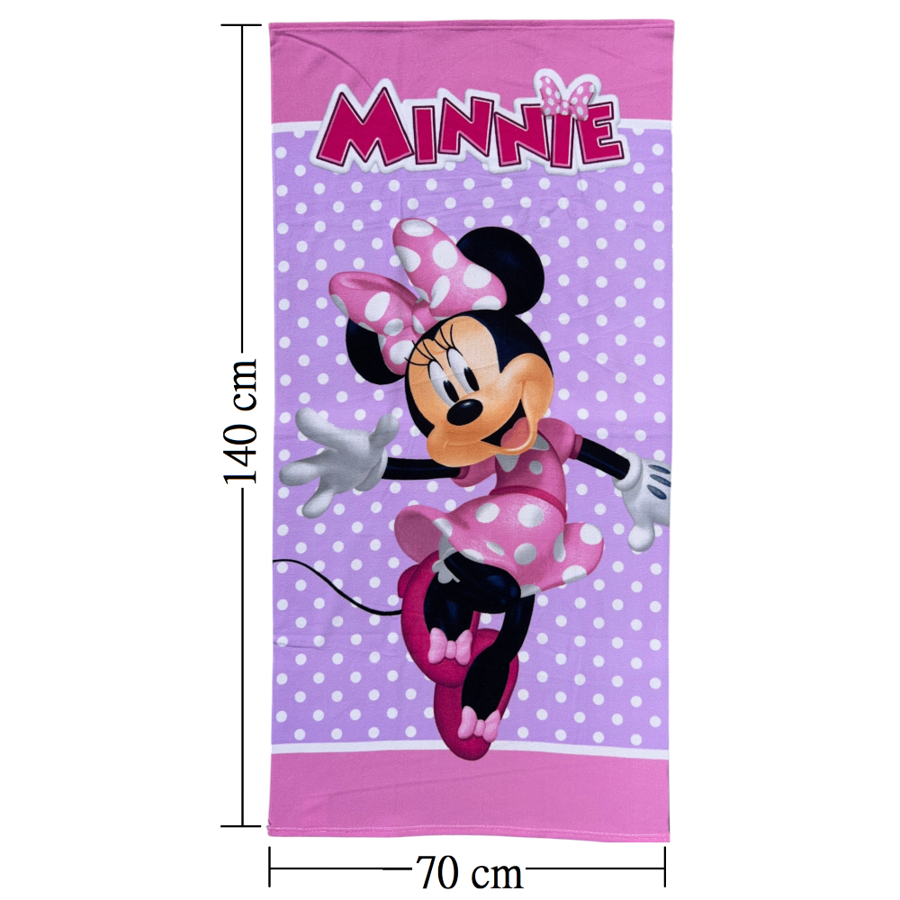 TELO MARE MINNIE DISNEY ASCIUGAMANO PER BAMBINE IN MICROFIBRA CM 140X70 - JE14180AD