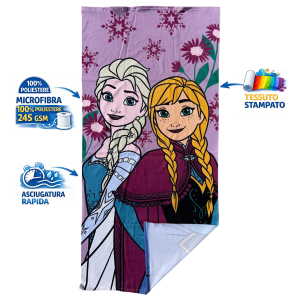 TELO MARE FROZEN DISNEY ASCIUGAMANO PER BAMBINI IN MICROFIBRA CM 140X70 - FRO2082