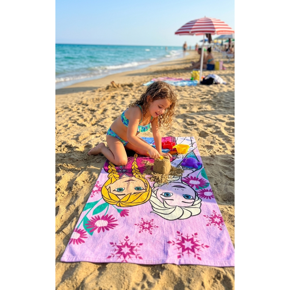 TELO MARE FROZEN DISNEY ASCIUGAMANO PER BAMBINI IN MICROFIBRA CM 140X70 - FRO2082
