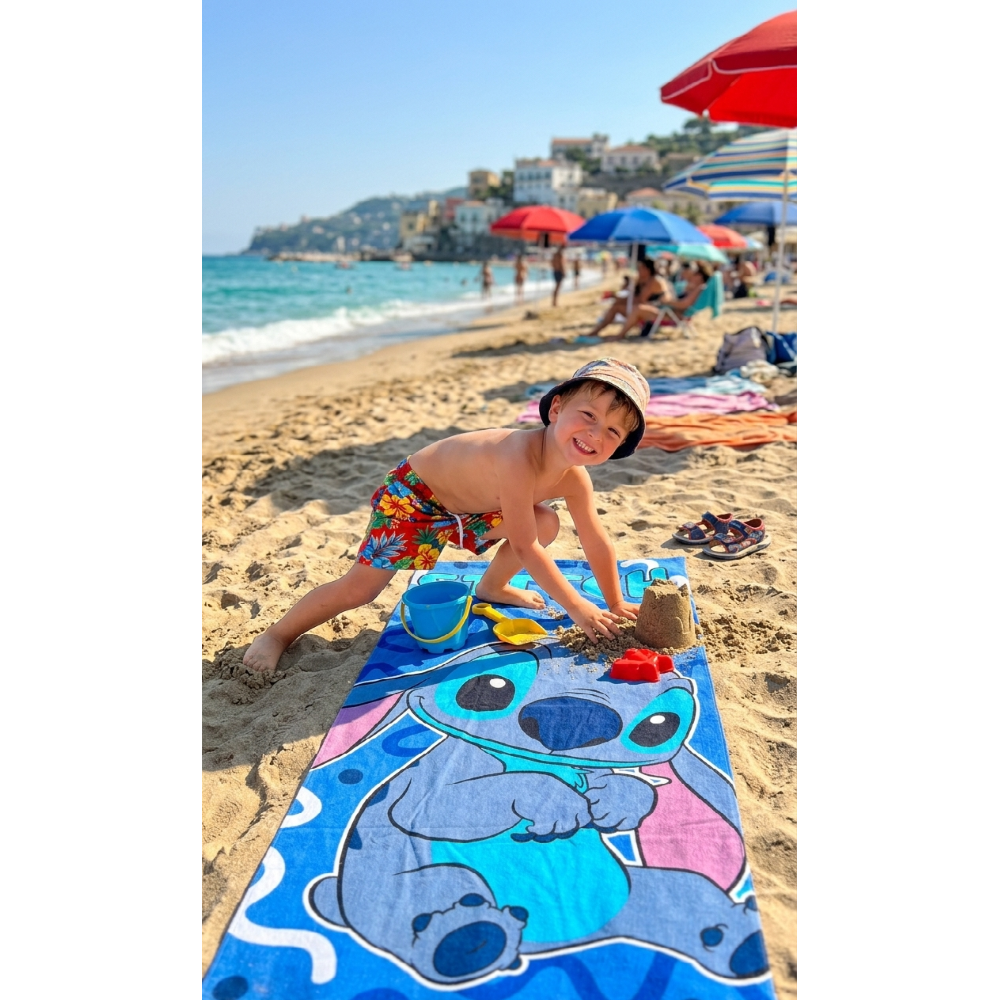 TELO MARE STITCH DISNEY ASCIUGAMANO PER BAMBINI IN MICROFIBRA CM 140X70 - STI2072
